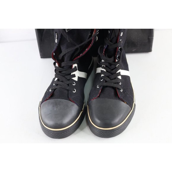 NOS Vtg 90s Streetwear Mens 12 Gothic Goth Punk Skull Tall Canvas Shoes Boots main image 4